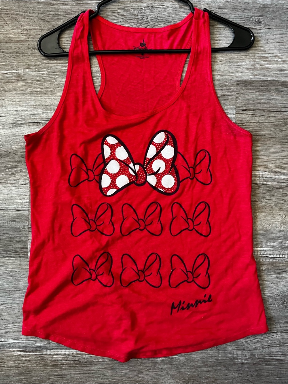 Disney Red Minnie Mouse Polka Dot Bow Tank Top